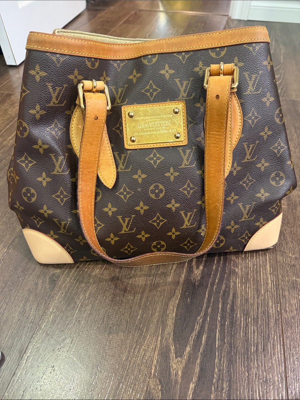 LOUIS VUITTON MONOGRAM HAMPSTEAD MM MNG  MTO TOTE HANDBAG
